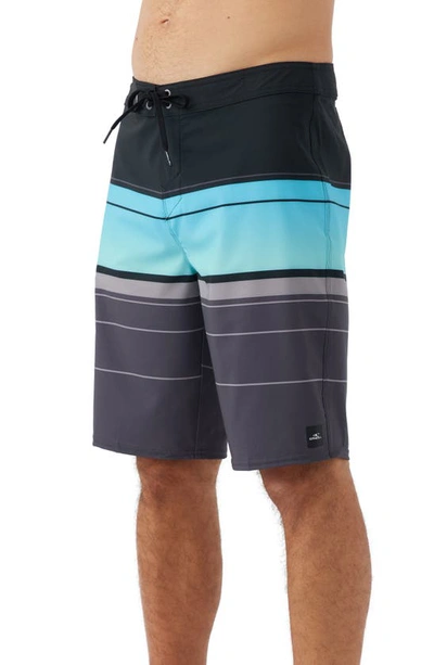 Shop O'neill Hyperfreak Heat Stripe Board Shorts In Graphite