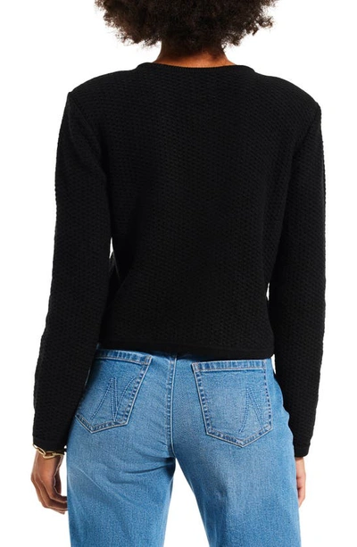 Shop Nic + Zoe Crest Button Textured Cardigan In Black Onyx