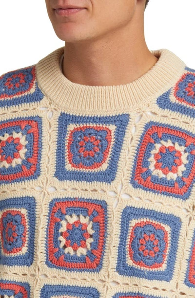 Shop Nn07 Crochet Wool Blend Sweater In Ecru