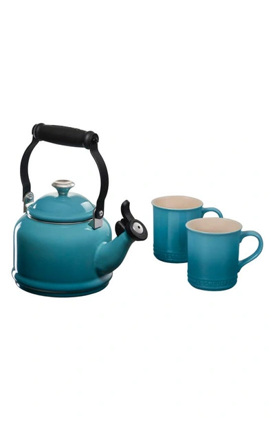 Shop Le Creuset Demi Kettle In Caribbean