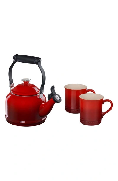 Shop Le Creuset Demi Kettle In Cerise