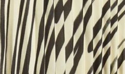 Shop Proenza Schouler Variegated Stripe Sheer Pleated Midi Skirt In Ecru Multi