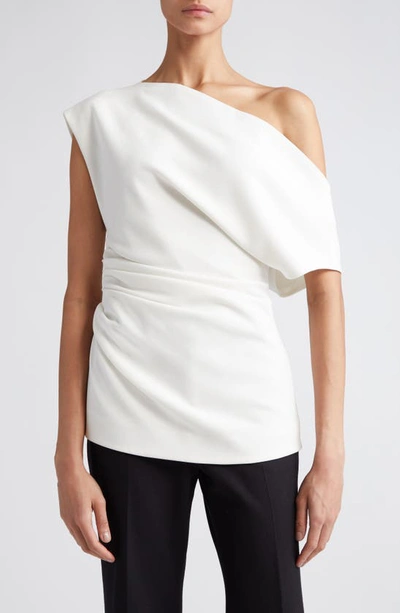 Shop Proenza Schouler One-shoulder Matte Crepe Top In White