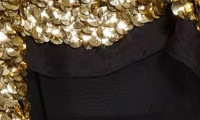 Shop Proenza Schouler Metallic Paillette Bodice Sleeveless Silk Midi Dress In Black Multi