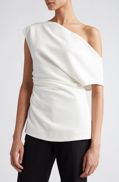 Shop Proenza Schouler One-shoulder Matte Crepe Top In White