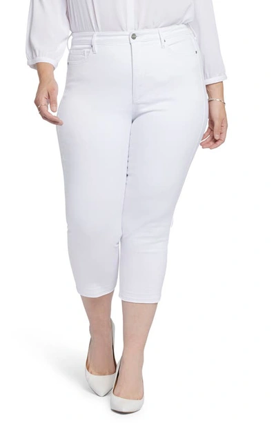 Shop Nydj Chloe High Waist Release Hem Capri Jeans In Optic White