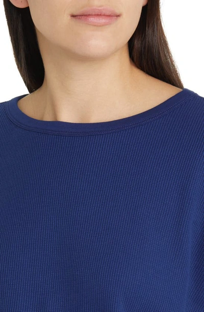 Shop Treasure & Bond Oversize Organic Cotton Blend Thermal Knit Top In Blue Beacon