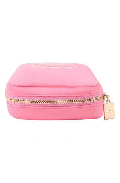 Shop Bloc Bags Mini Kiss Cosmetics Bag In Bubblegum Pink