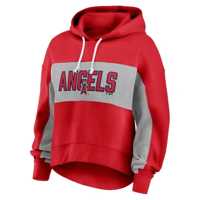 Shop Fanatics Branded Red Los Angeles Angels Filled Stat Sheet Pullover Hoodie