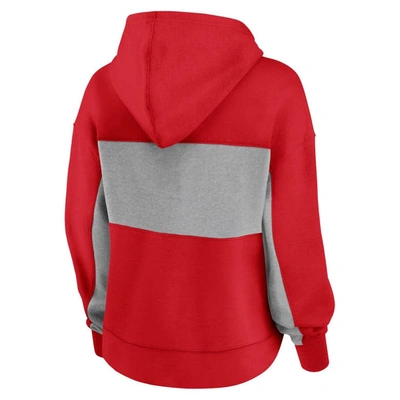 Shop Fanatics Branded Red Los Angeles Angels Filled Stat Sheet Pullover Hoodie