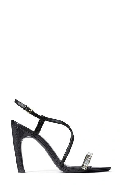 Shop Tory Burch Crystal Strappy Sandal In Perfect Black / Perfect Black