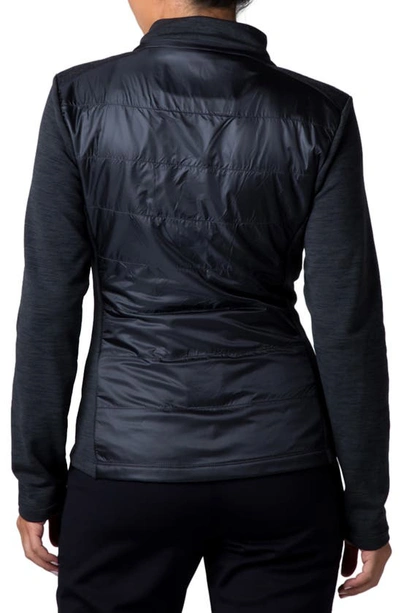 Shop Capranea Nine Mixed Media Midlayer Jacket In Black