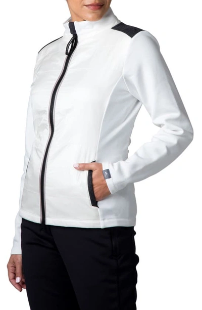 Shop Capranea Nine Mixed Media Midlayer Jacket In White