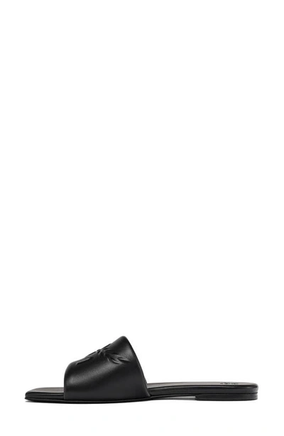 Shop Mcm Embossed Slide Sandal In Black