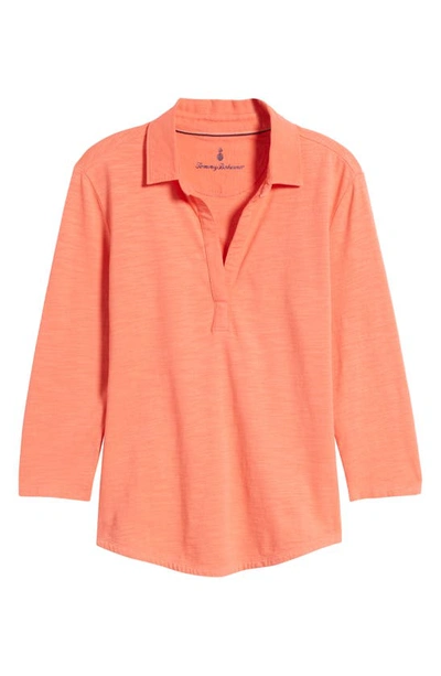 Shop Tommy Bahama Ashby Isles Cotton Jersey Popover Top In Pure Coral