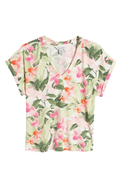 Shop Tommy Bahama Kaui Legacy Blooms V-neck T-shirt In Coconut