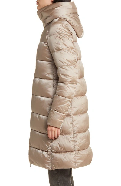 Shop Save The Duck Lysa Water Repellent Insulated Puffer Coat In Pearl Grey