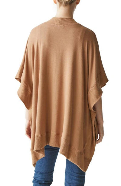 Shop Michael Stars Steph Knit Poncho In Camel