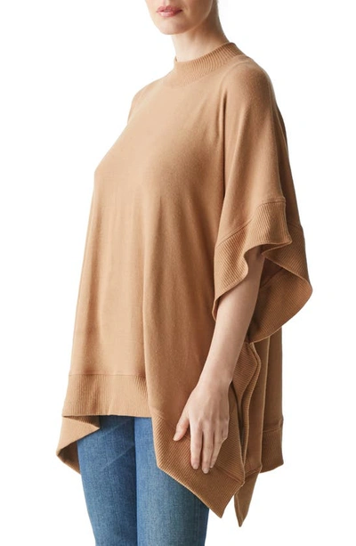Shop Michael Stars Steph Knit Poncho In Camel