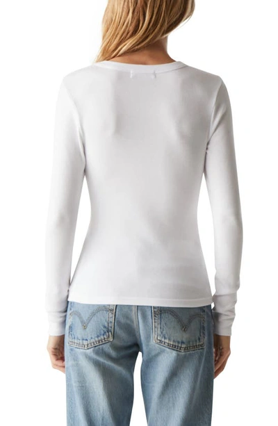 Shop Michael Stars Zola Long Sleeve T-shirt In White