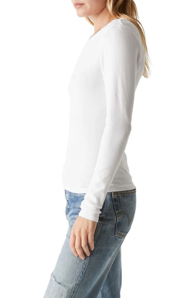 Shop Michael Stars Zola Long Sleeve T-shirt In White