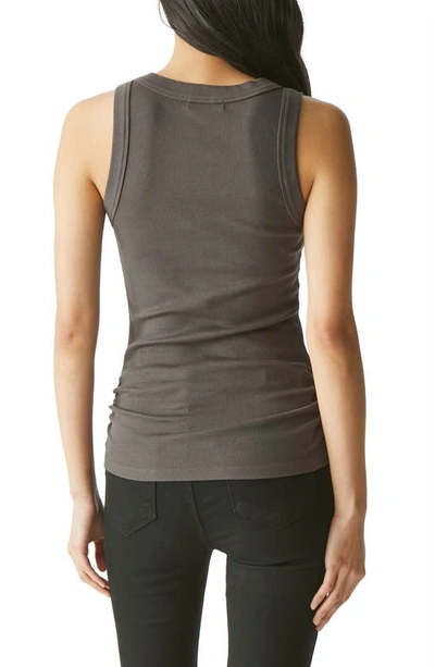 Shop Michael Stars Halley Side Ruched Tank In Oxide