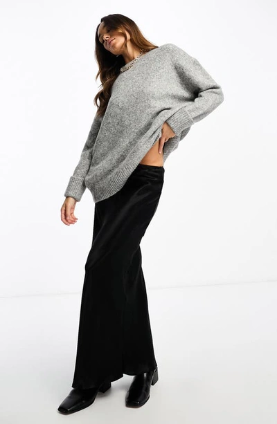 Shop Asos Design Oversize Crewneck Sweater In Light Grey