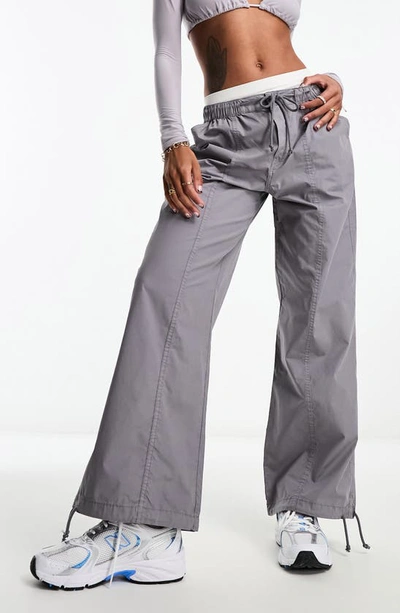 Shop Asos Design Parachute Cargo Pants In Grey