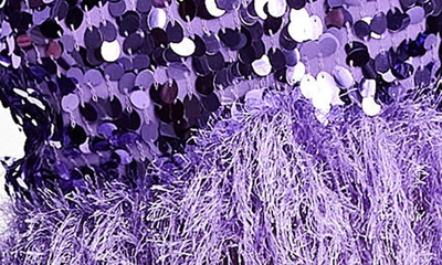 Shop Asos Design Faux Feather Trim Top In Purple