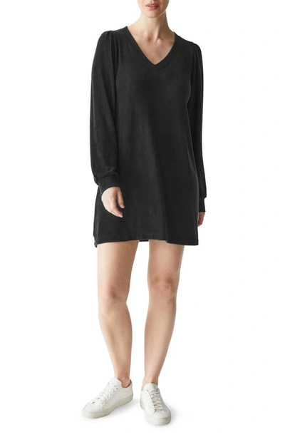 Shop Michael Stars Trisha Long Sleeve T-shirt Dress In Black