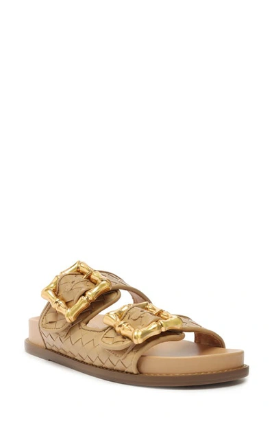 Schutz Enola Dual-buckle Easy Slide Sandals In Light Nude
