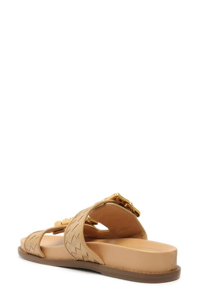 Schutz Enola Dual-buckle Easy Slide Sandals In Light Nude