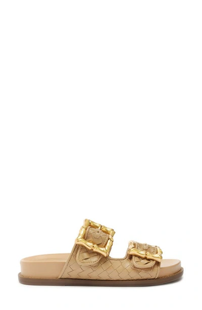 Schutz Enola Dual-buckle Easy Slide Sandals In Light Nude
