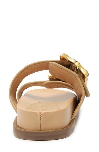 Schutz Enola Dual-buckle Easy Slide Sandals In Light Nude