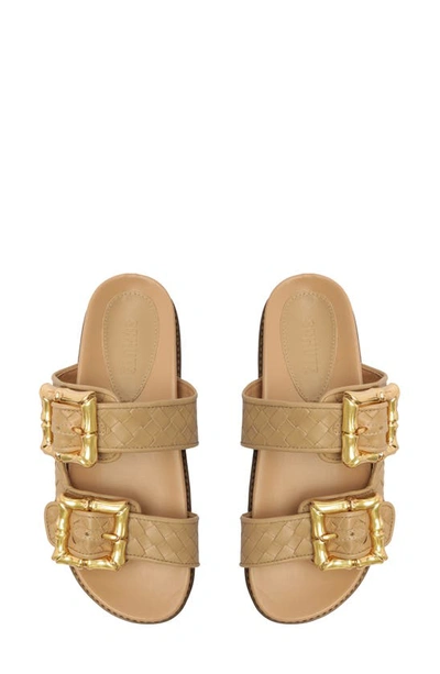 Schutz Enola Dual-buckle Easy Slide Sandals In Light Nude