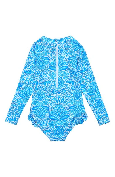 Shop Snapper Rock Kids' Santorini Blue Long Sleeve Surf Suit