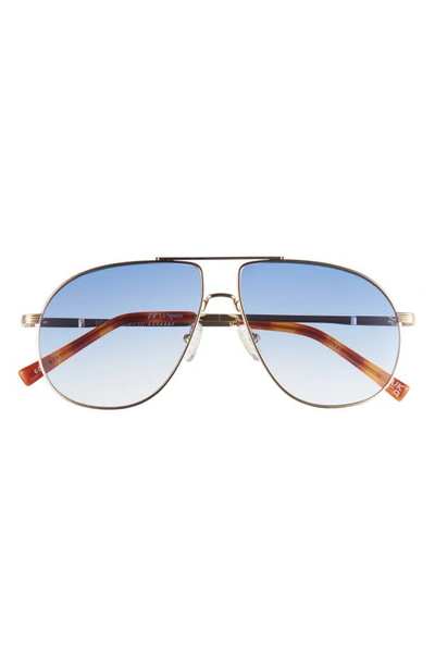 Shop Le Specs Schmaltzy 60mm Aviator Sunglasses In Bright Gold / Vintage Tort