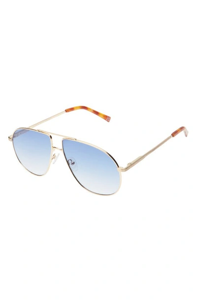 Shop Le Specs Schmaltzy 60mm Aviator Sunglasses In Bright Gold / Vintage Tort
