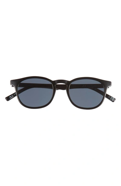 Shop Le Specs Club Royale 48mm Round Sunglasses In Black