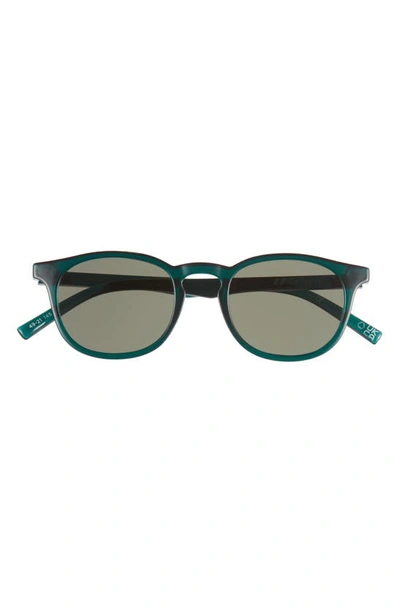 Shop Le Specs Club Royale 48mm Round Sunglasses In Bottle Green
