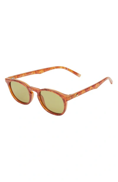 Shop Le Specs Club Royale 48mm Round Sunglasses In Vintage Tort