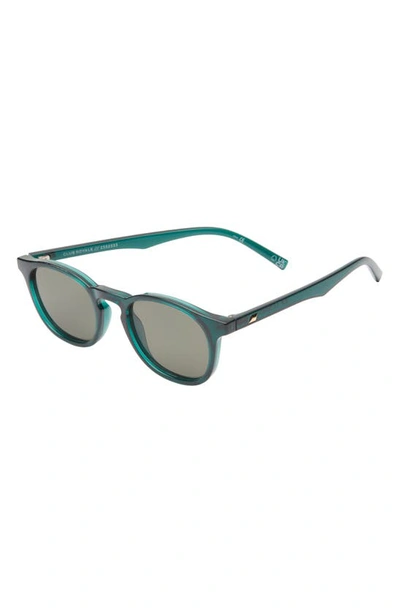 Shop Le Specs Club Royale 48mm Round Sunglasses In Bottle Green