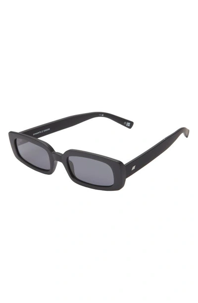 Shop Le Specs Dynamite 52mm Rectangular Sunglasses In Matte Black