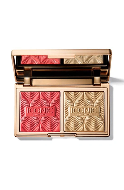 Iconic London Silk Glow Blush And Highlight Duo Coral Glow 0.21 oz In Coral Glow