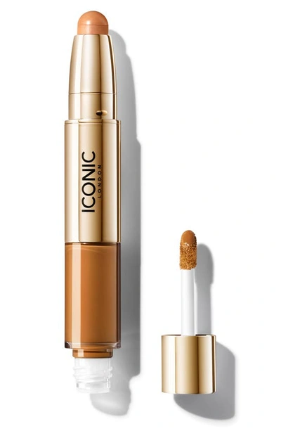 Iconic London Radiant Concealer & Brightening Crayon Duo Golden Deep 0.88 oz / 26 ml In Golden Deep