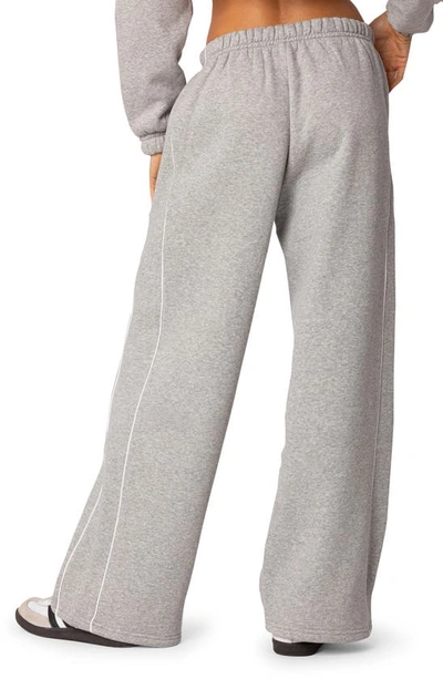 Edikted Autumn Cotton Blend Sweatpants In Gray-melange