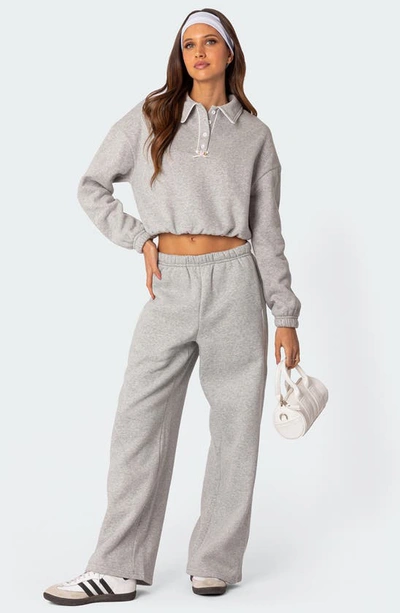 Edikted Autumn Cotton Blend Sweatpants In Gray-melange
