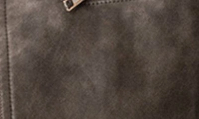 Shop Edikted Thunder Washed Faux Leather Jacket In Gray Washed