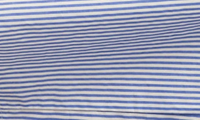 Edikted Stripe Wide Leg Drawstring Cotton Pants In Blue