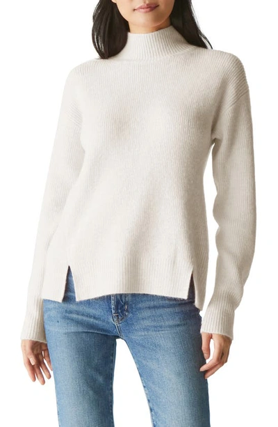 Shop Michael Stars Zion Mock Neck Sweater In Chalk